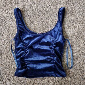 Y2K mini navy blue crop top